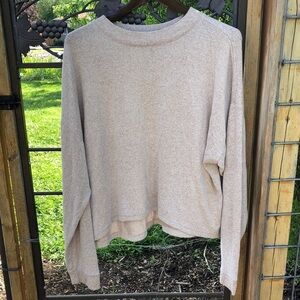 Zella tan soft lightweight long sleeve pullover sweater size XL